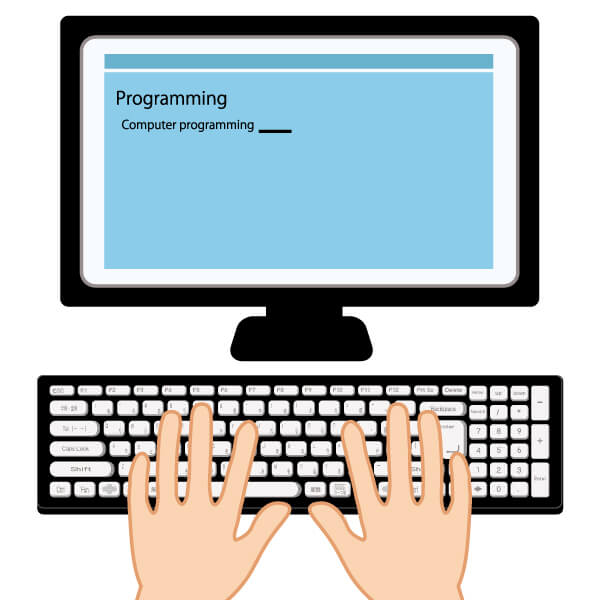 プログラミングのパソコン